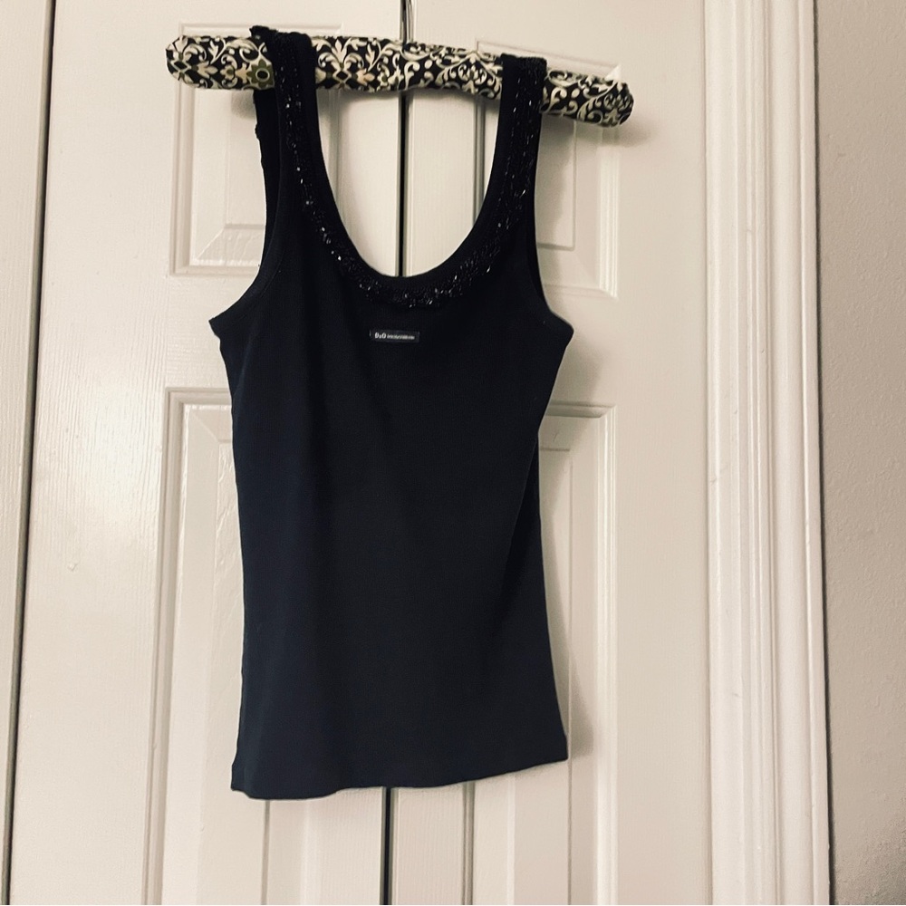 D&G Elegant Black Tank Top with Decorative Straps. Size 44 Italian